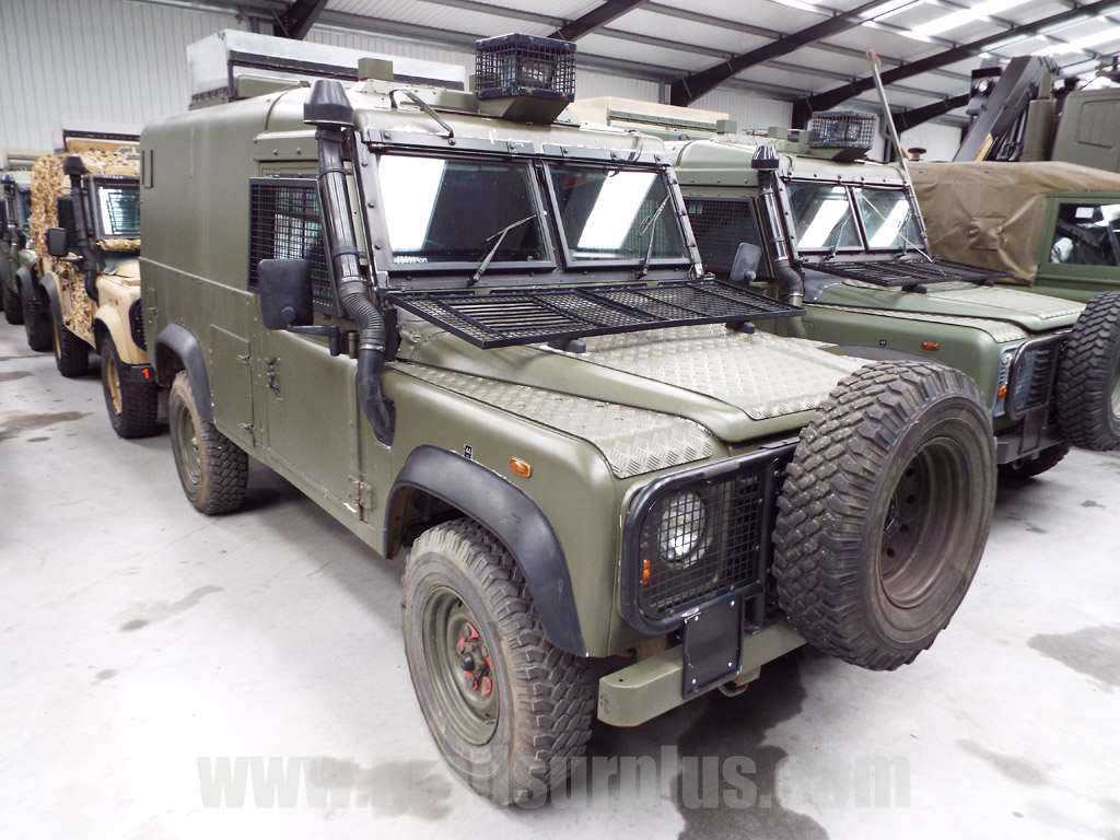 Land Rover Snatch 2A Armoured Defender 110 300TDi  - Govsales of mod surplus ex army trucks, ex army land rovers and other military vehicles for sale
