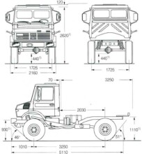 Mercedes Unimog U1300L 4x4 Drop Side Cargo Truck
