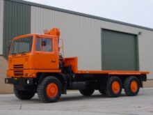 Bedford TM 6x6 Flat Bed Crane Truck with Atlas Crane
